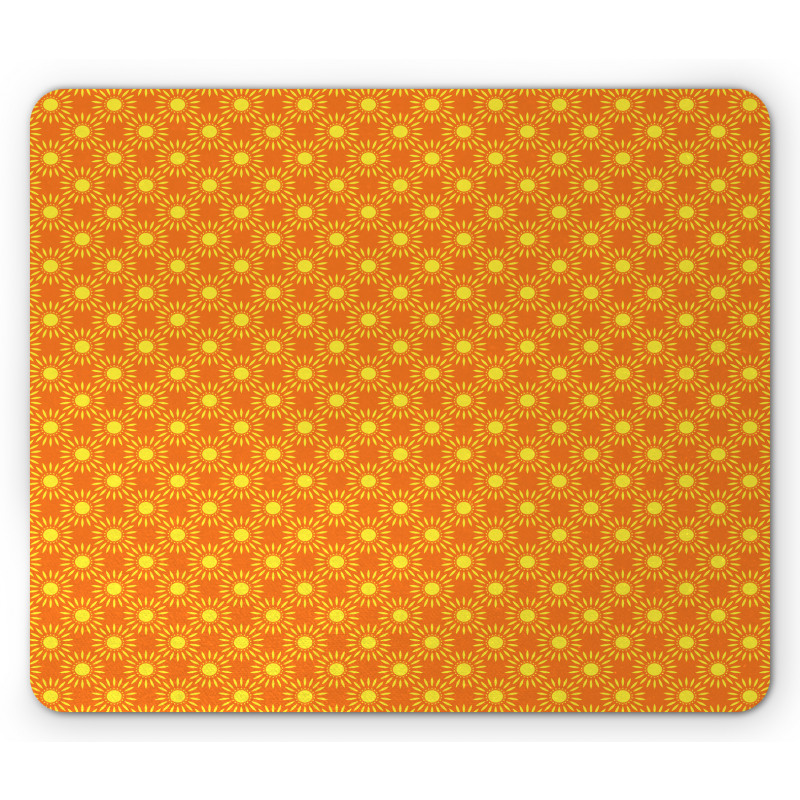 Warm Colored Sun Motif Mouse Pad