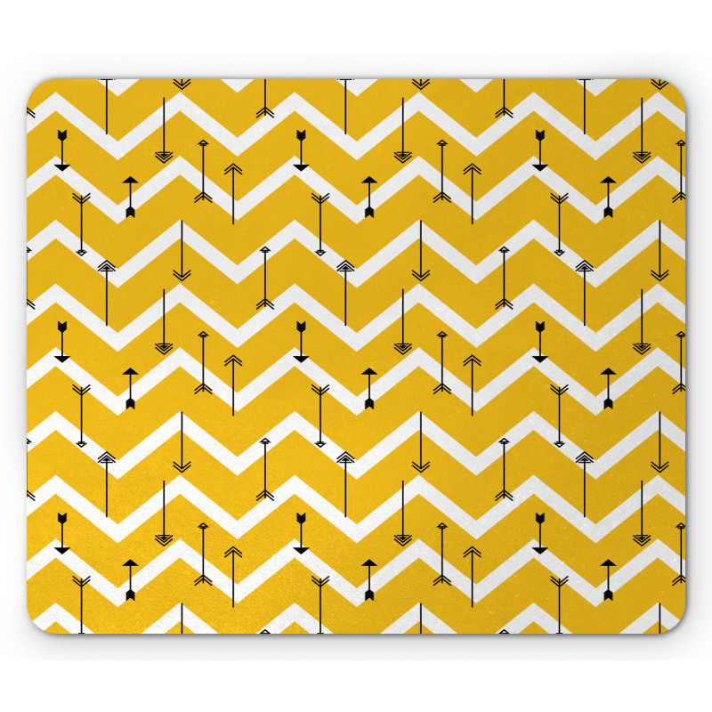 Arrows on Zig Zag Chevron Mouse Pad