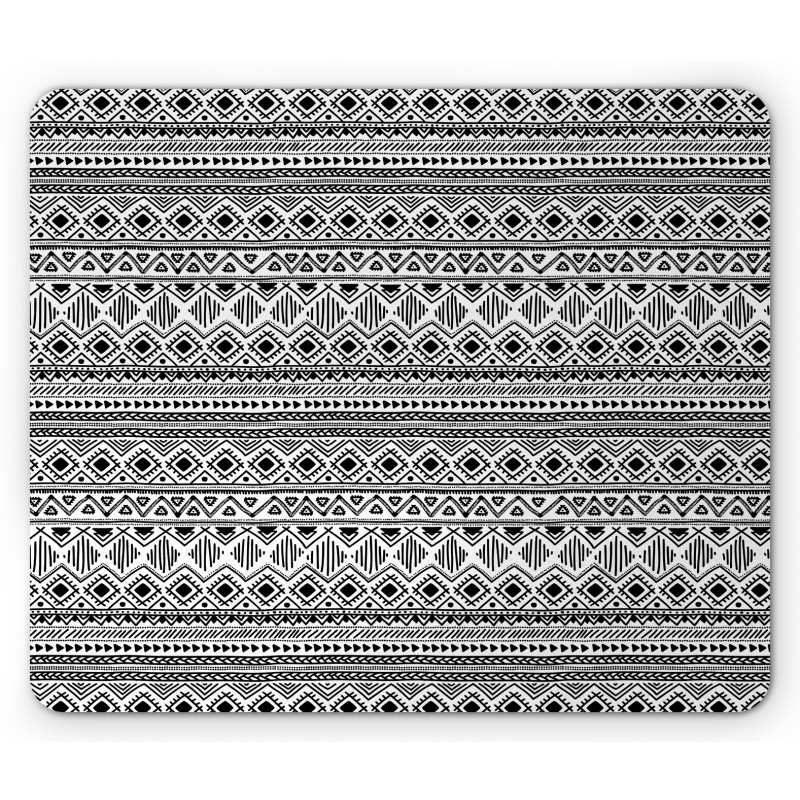 Monochrome Rhombuses Mouse Pad