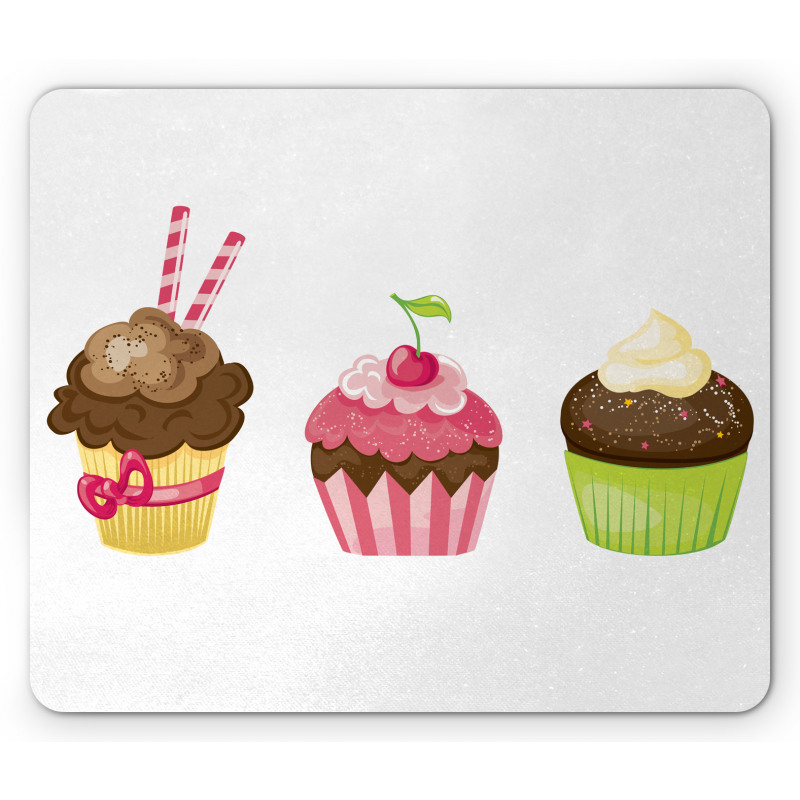 Puffy Party Cupcakes Mouse Pad