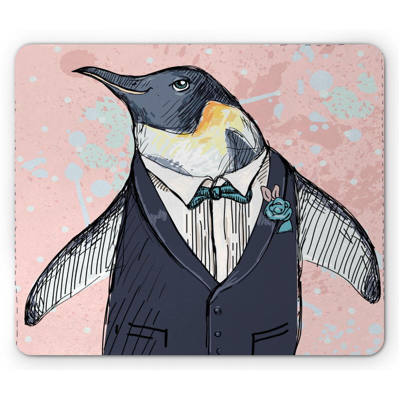 Funny Gentleman Penguin Mouse Pad