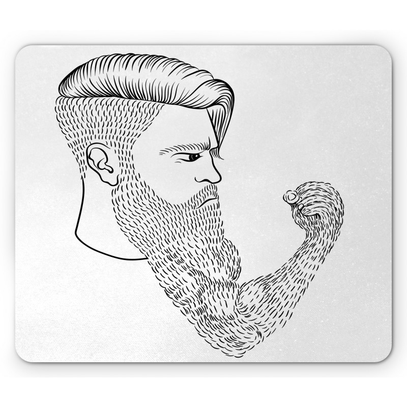 Serious Man Fist Beard Mouse Pad