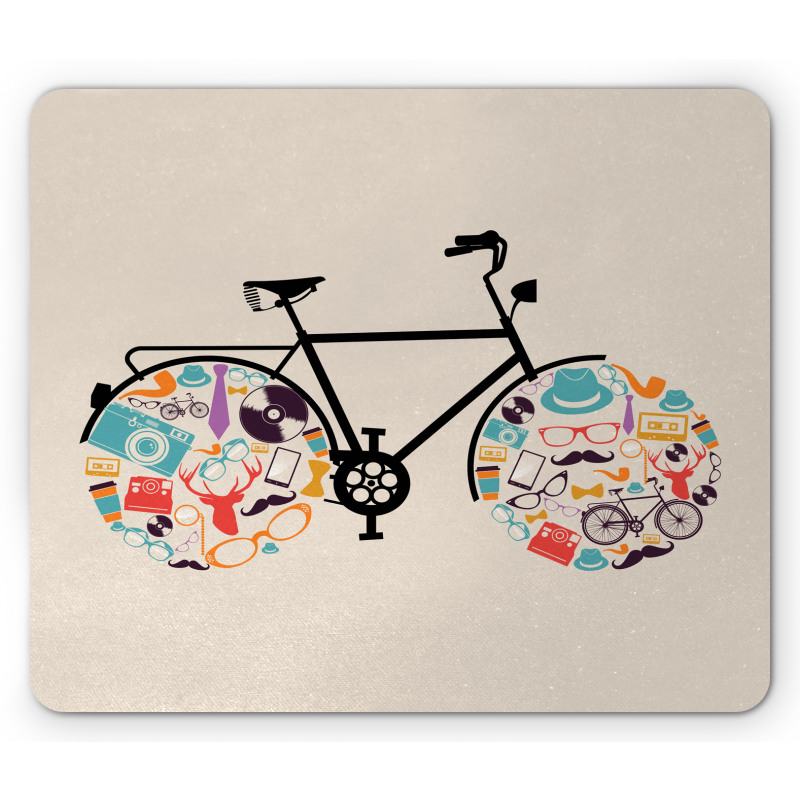 Bike with Retro Mouse Pad