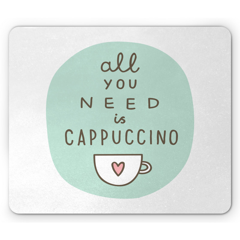 Coffee Words Heart Mouse Pad