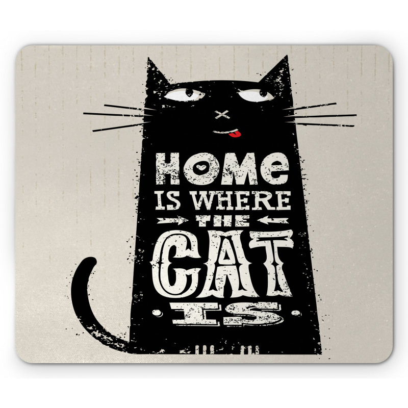 Black Cat Stained Mouse Pad