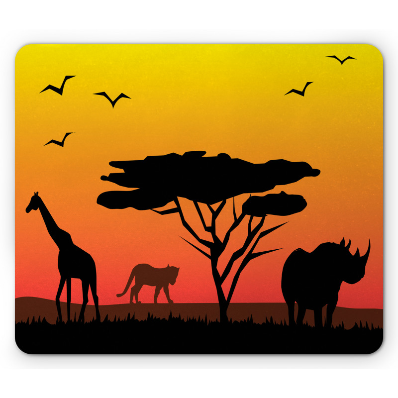 Silhouette of Animals Mouse Pad