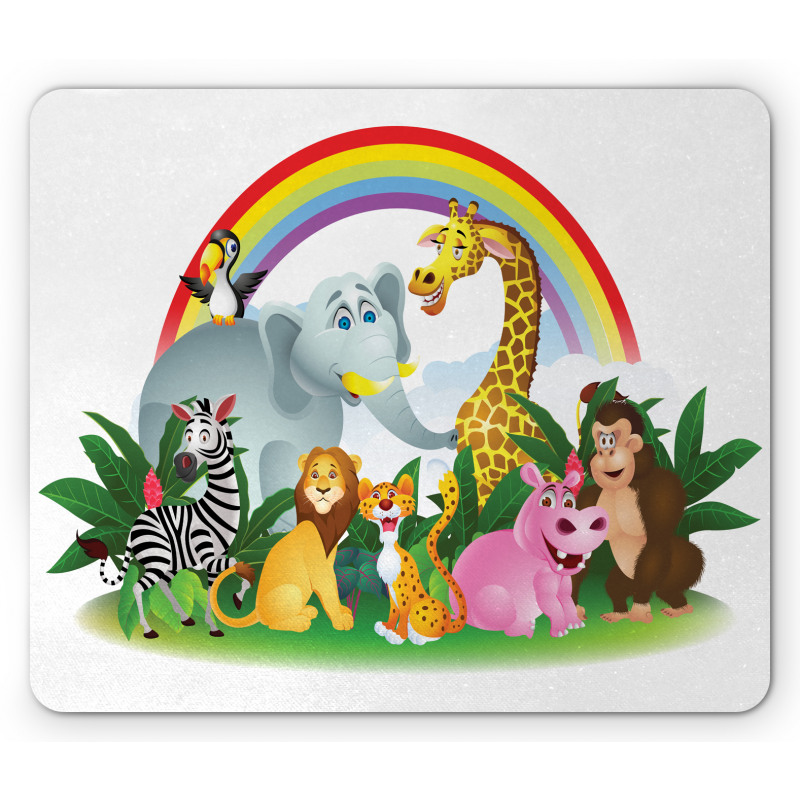 Animals Under Rainbow Mouse Pad