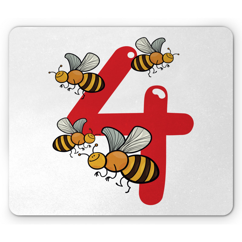 4 Hardworking Bees Mouse Pad