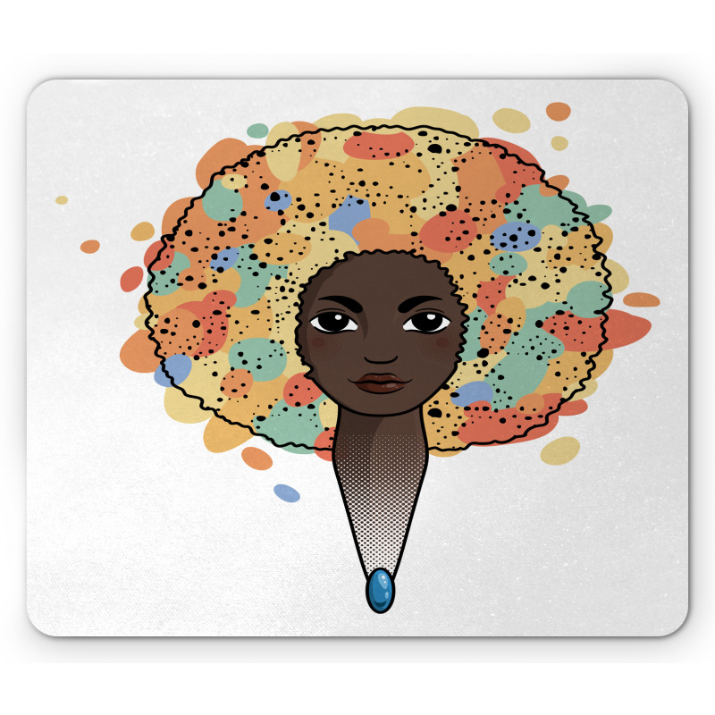 Woman with Luxuriant Hair Mouse Pad