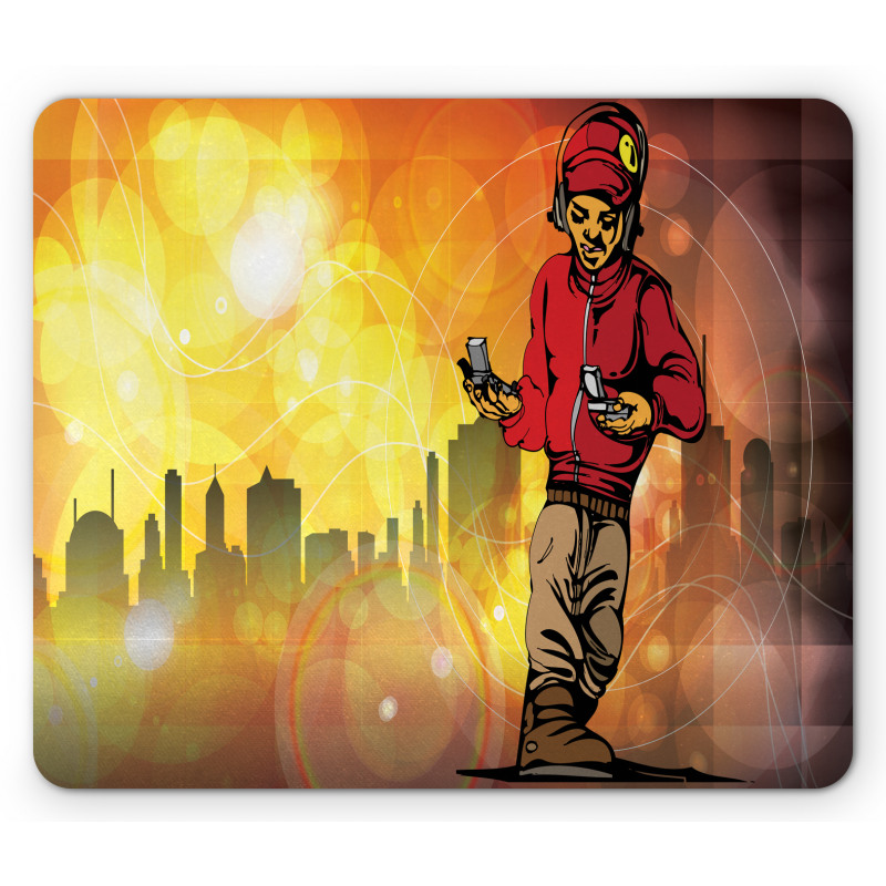 Rap Music City Skyline Mouse Pad