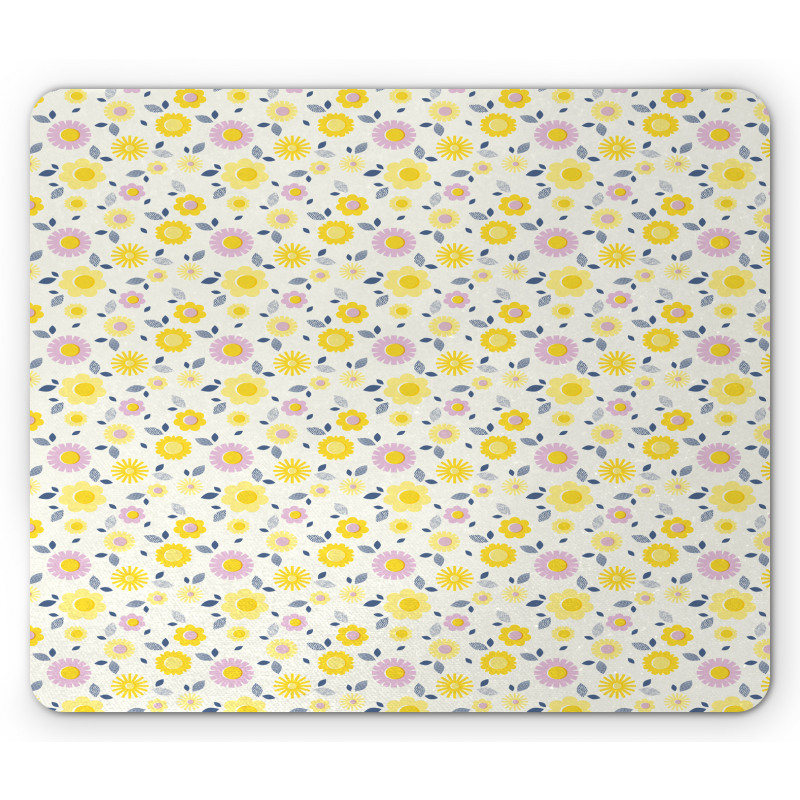 Pastel Summer Flowers Mouse Pad