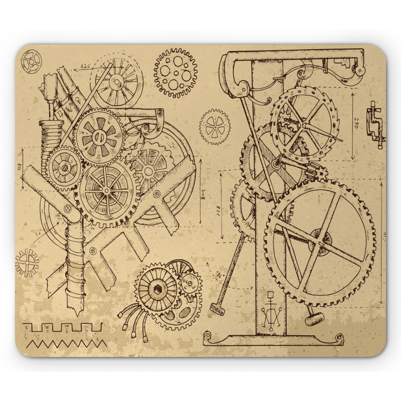 Hand-Drawn Machines Mouse Pad