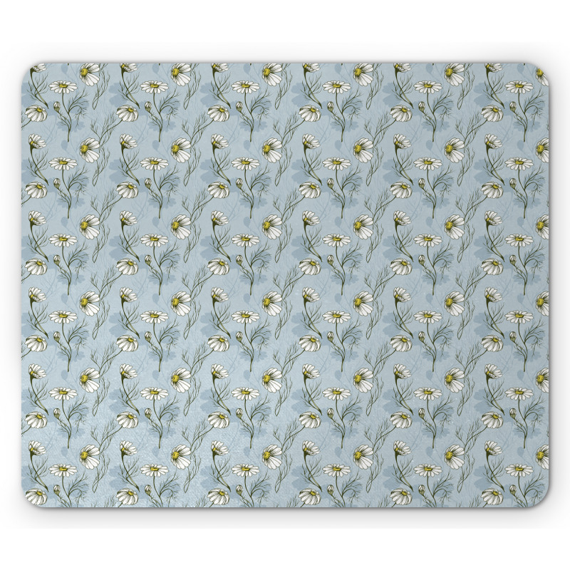 Floral Doodle Silhouette Mouse Pad