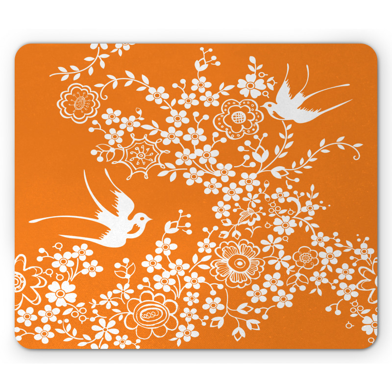 Flowers Birds Mouse Pad