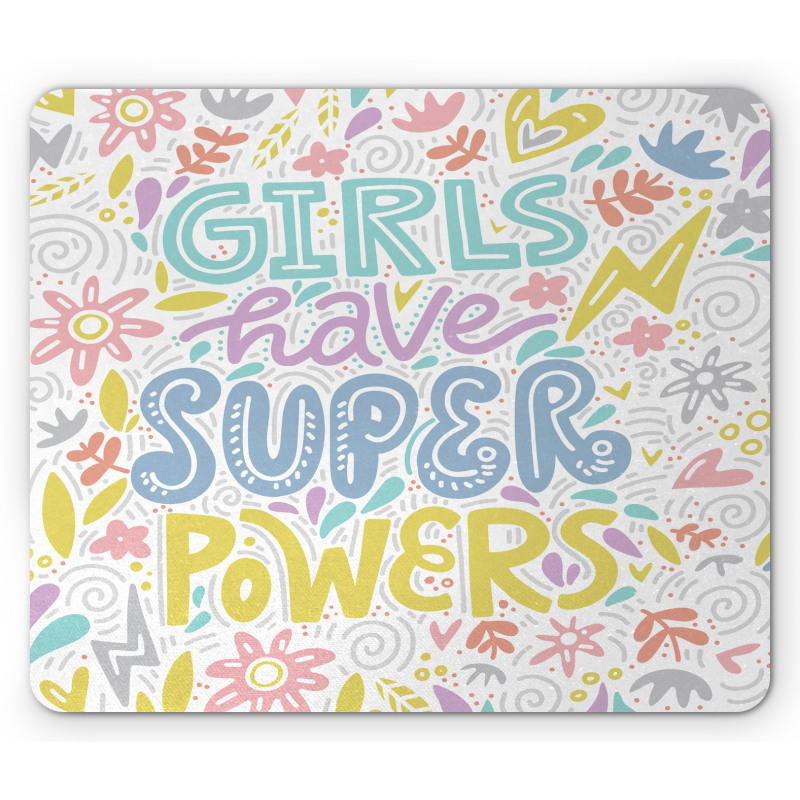 Boho Floral Girl Power Mouse Pad