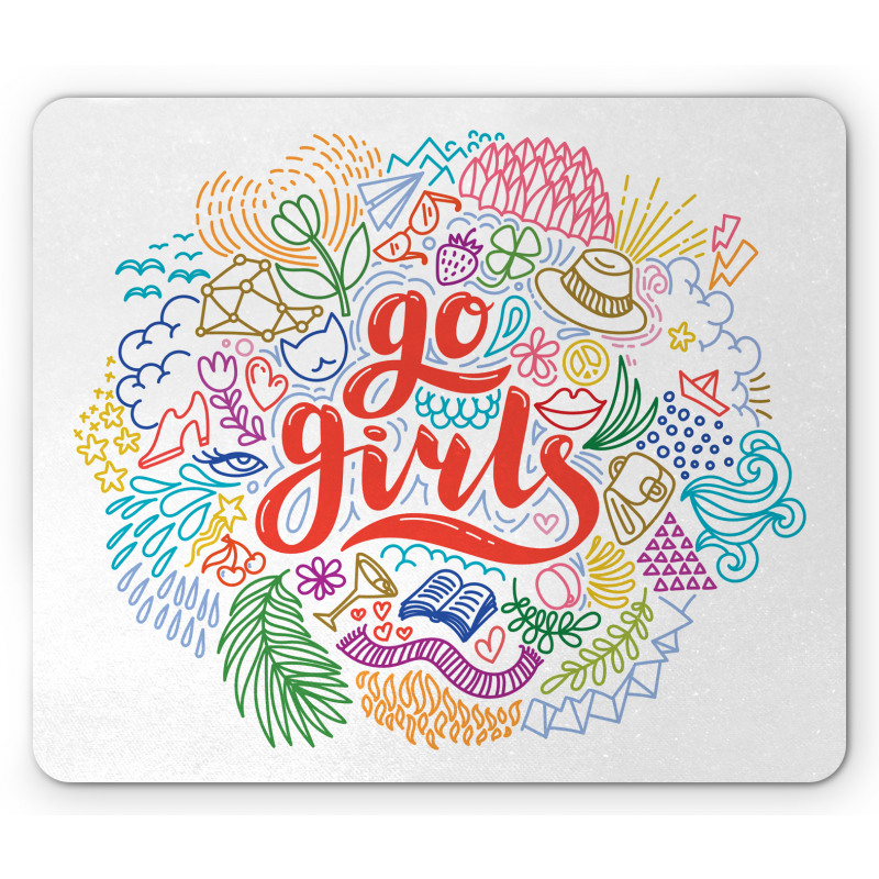 Go Girls Lettering Art Mouse Pad