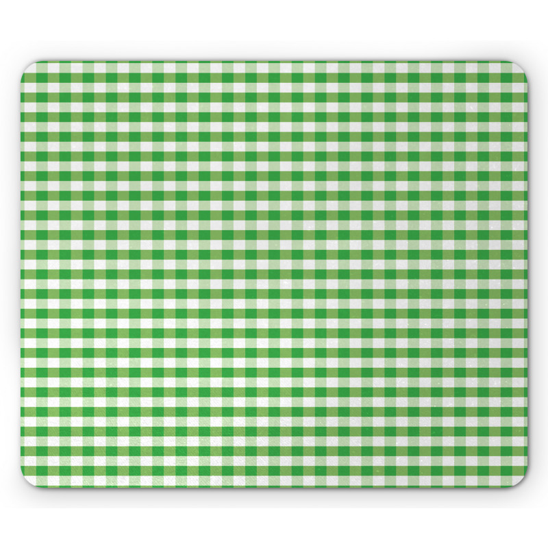 Green White Gingham Mouse Pad