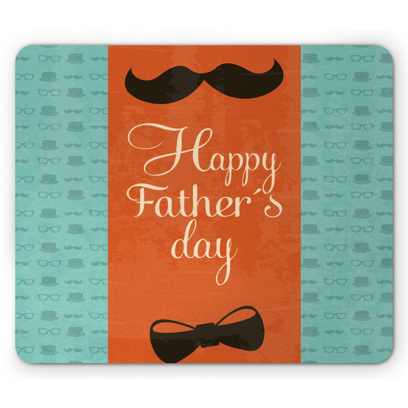 Mustache Bowtie Mouse Pad