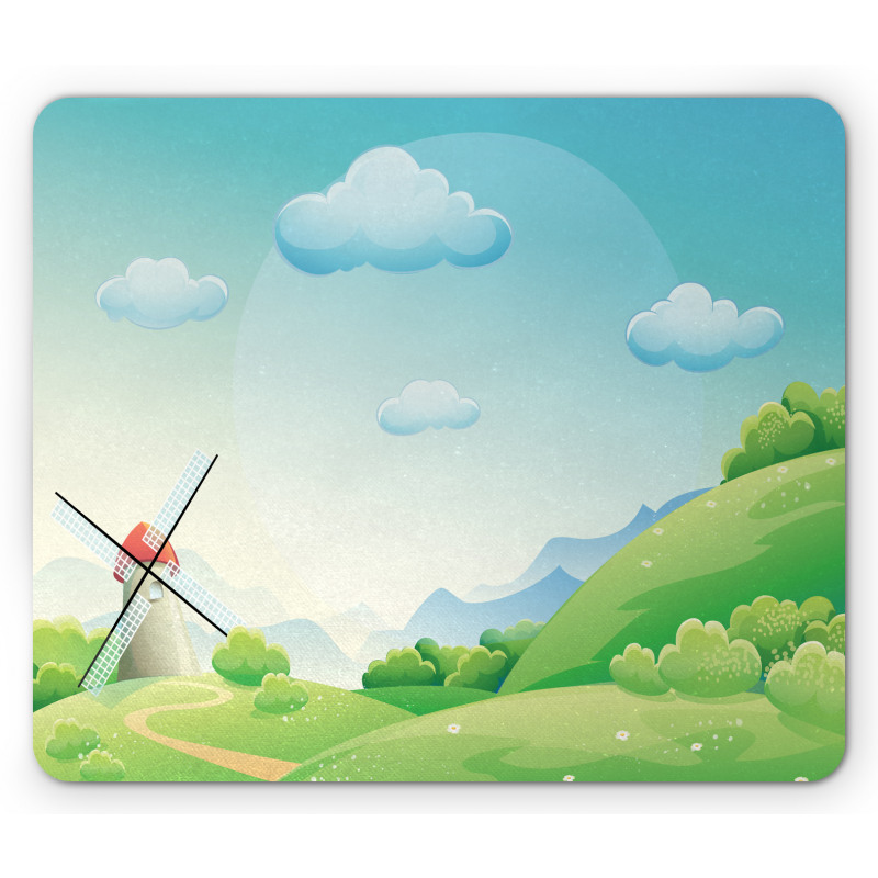 Cartoon Country Landscape Mouse Pad