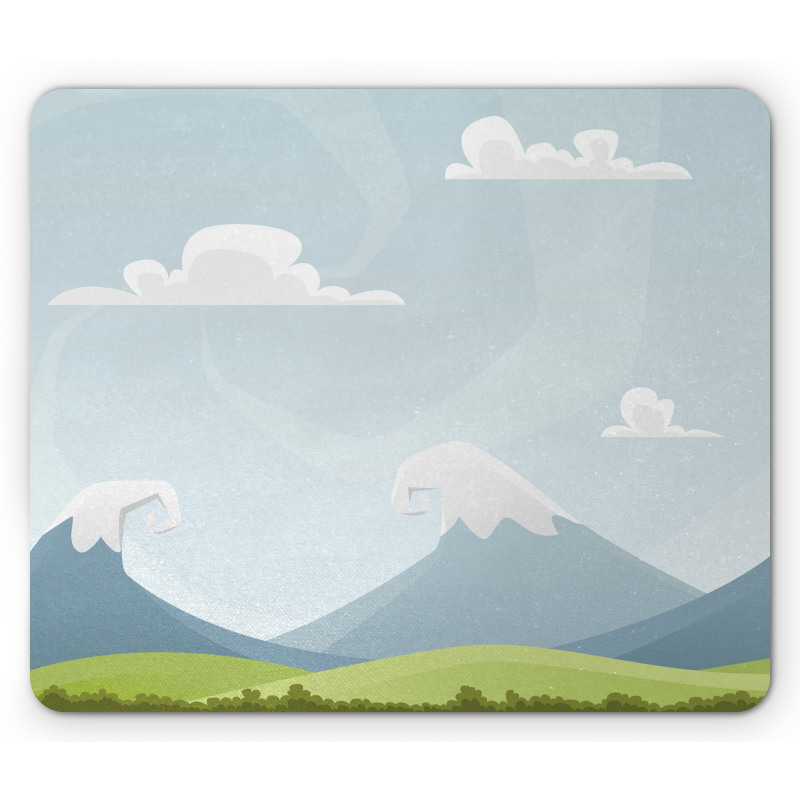 Cartoon Mountains Idyllic Mouse Pad