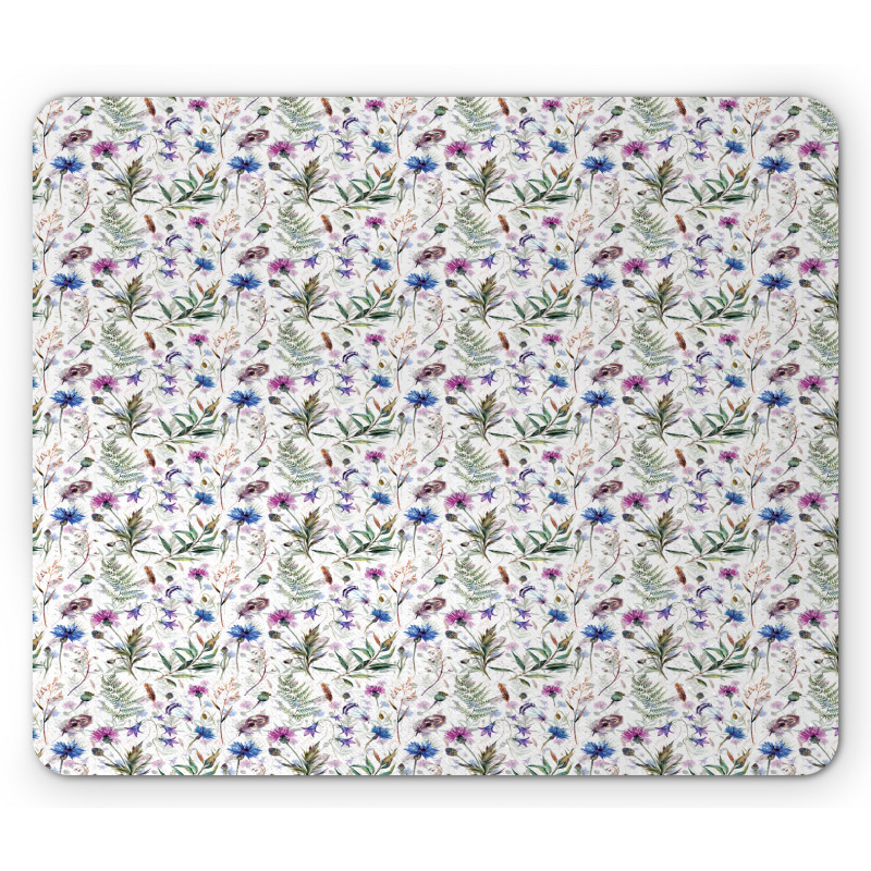 Watercolor Wildflowers Mouse Pad