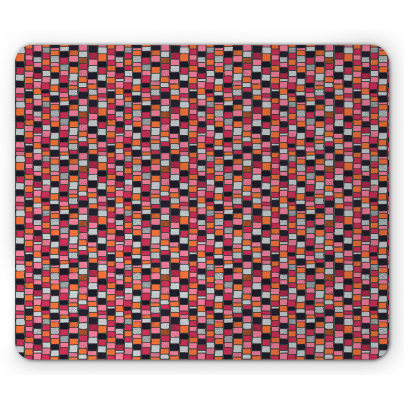 Patchwork Bricks Mouse Pad