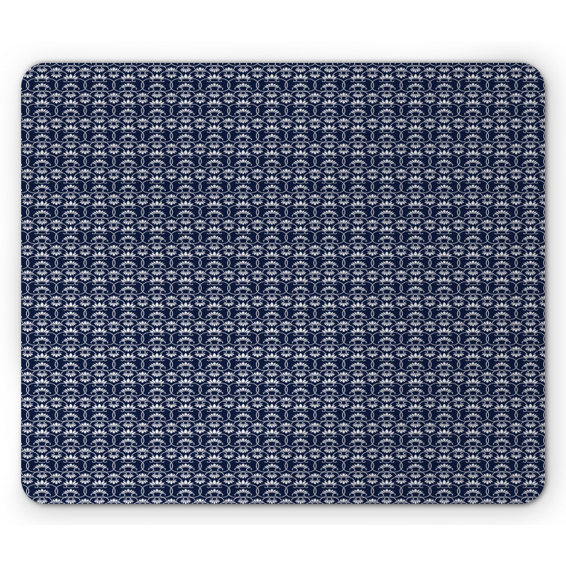 Curvy Floral Motif Tile Mouse Pad