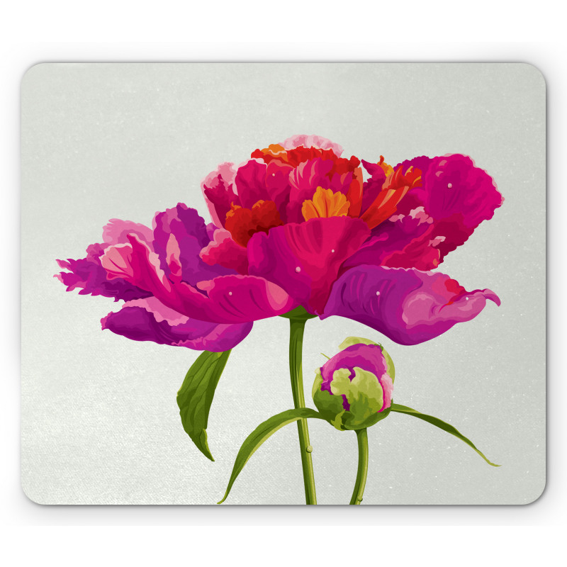 Flower and Vibrant Petals Mouse Pad