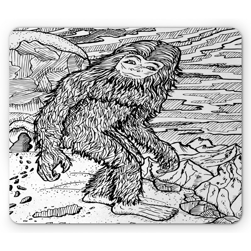 Mythical Yeti Creature Mouse Pad