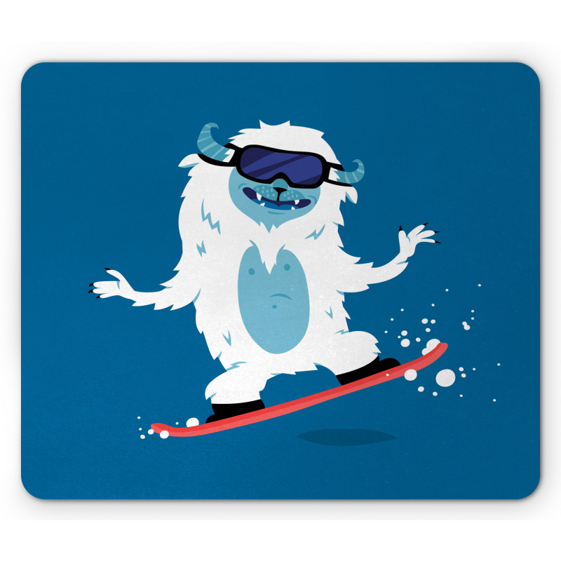 Yeti Snowboard Winter Mouse Pad