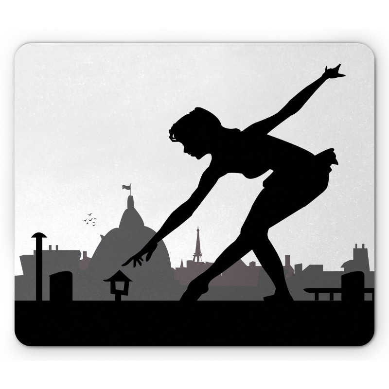 Little Ballerina Rooftop Mouse Pad