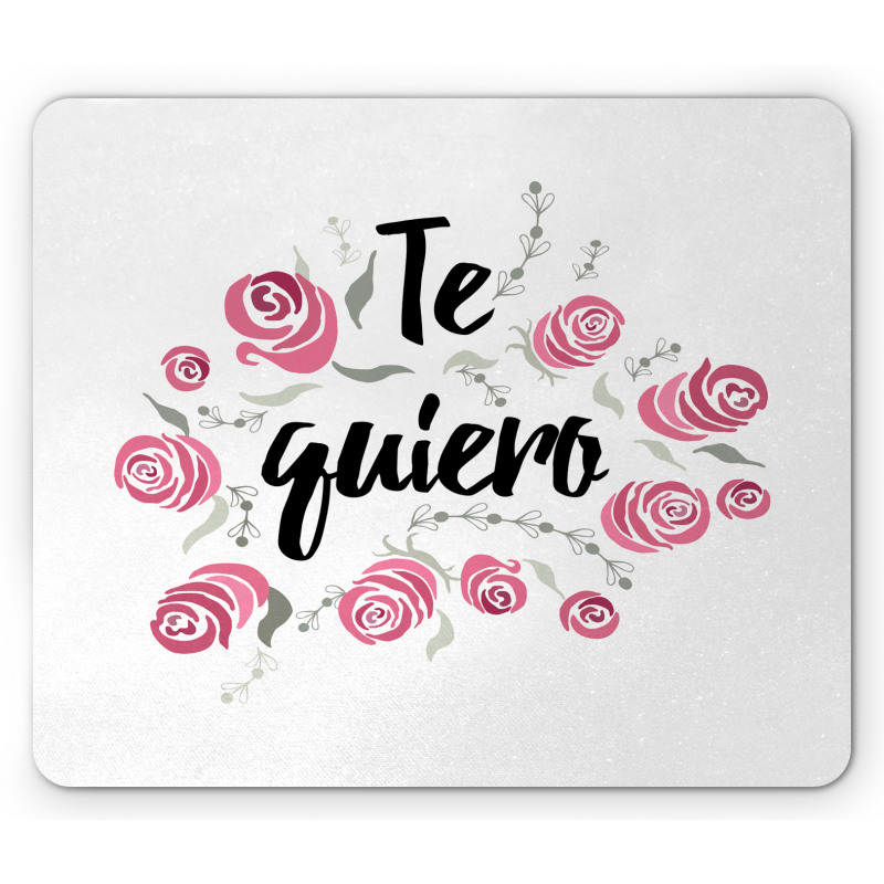 Te Quiero Rose Flower Mouse Pad