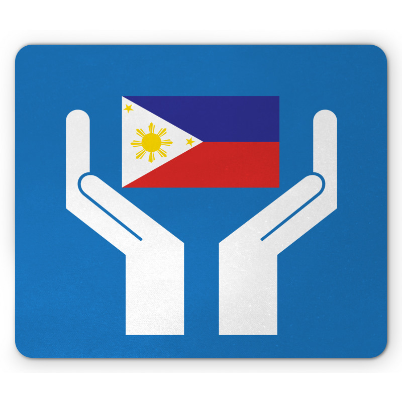 Hands Showing Flag Mouse Pad