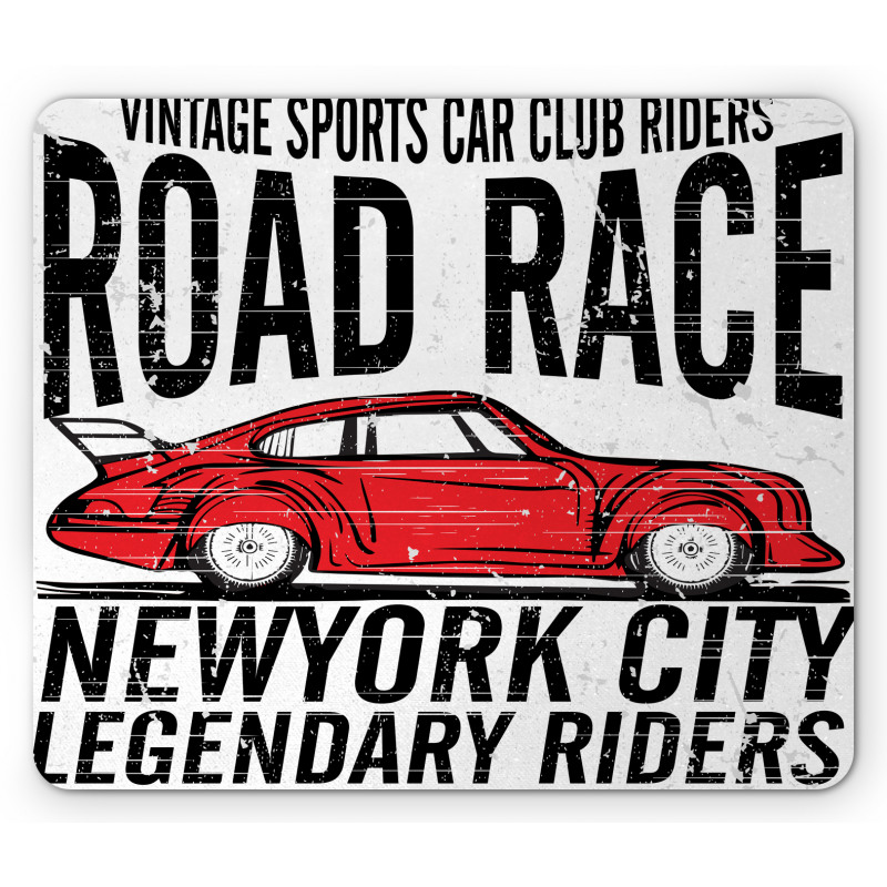 Vintage Sports Race Theme Mouse Pad