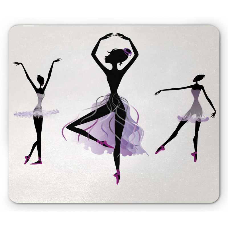 Ballerina Dancer Silhouettes Mouse Pad