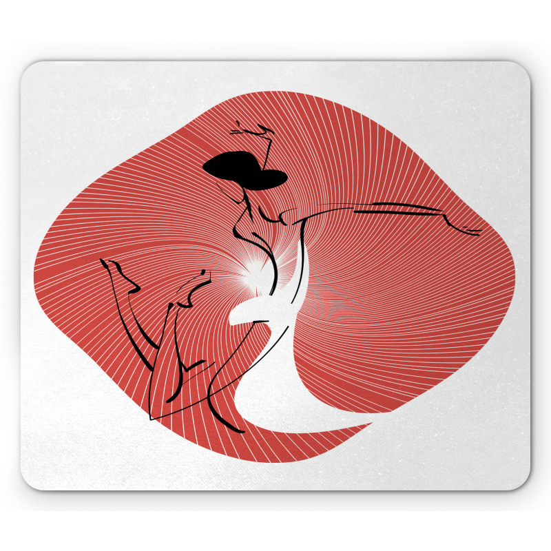 Dancer Drawn by Lines Mouse Pad
