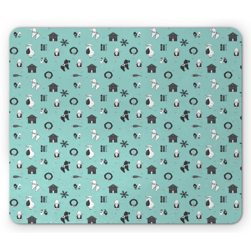 Christmas Elements Garland Mouse Pad