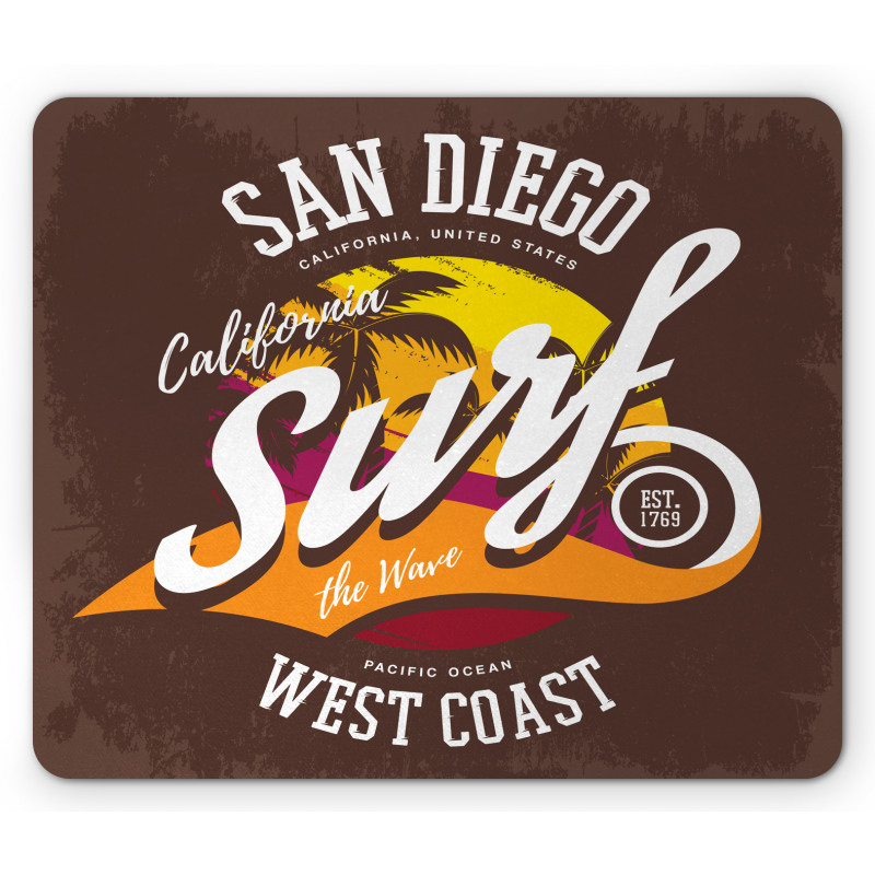 Surf Beach Grunge Design Mouse Pad