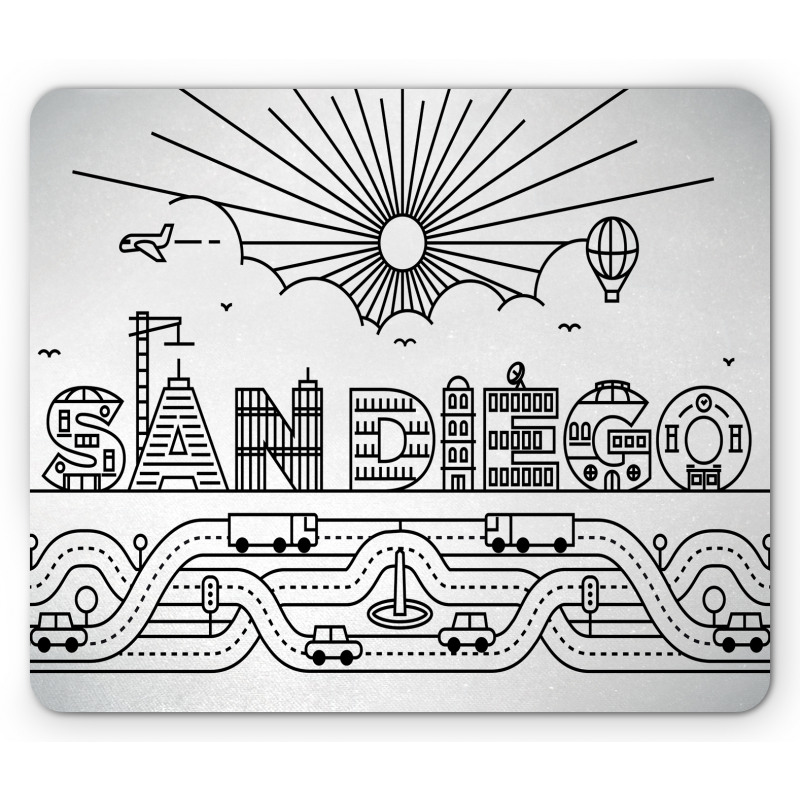 City Typography Letters Mouse Pad