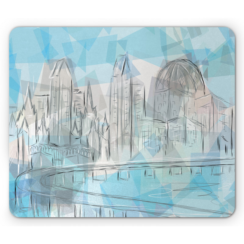 Abstract City Silhouette Mouse Pad