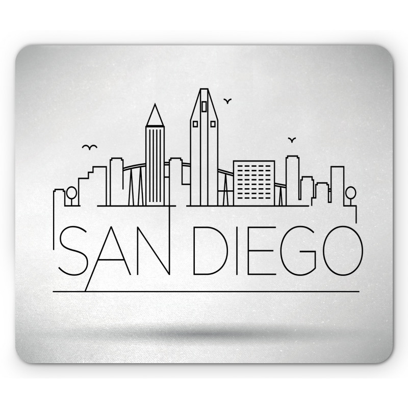 Typographic City Skyline Mouse Pad