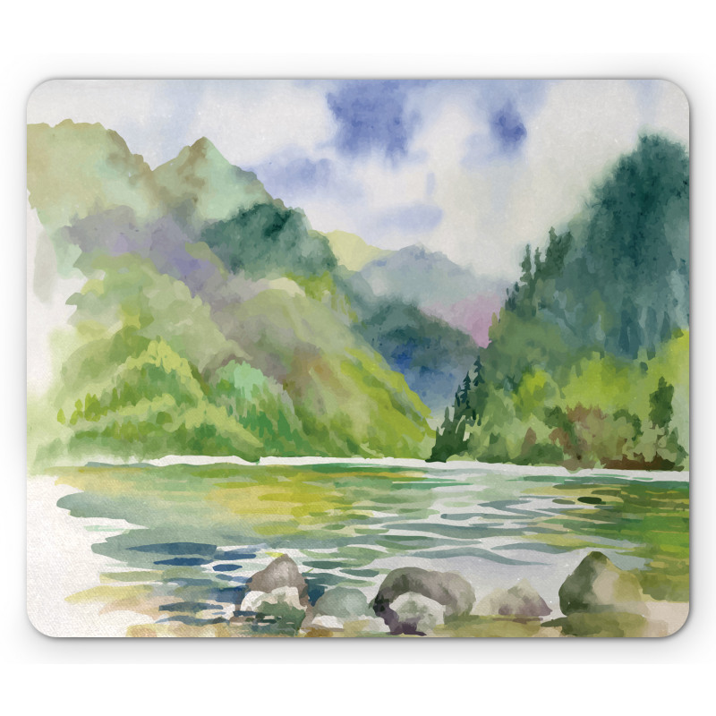 Summer River with Trees Mouse Pad