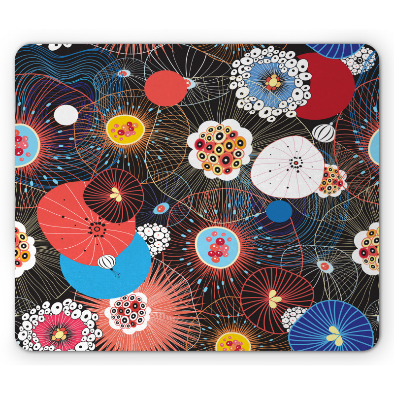 Psychedelic Floral Pattern Mouse Pad