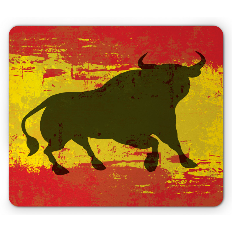 Bull Silhouette on Flag Mouse Pad