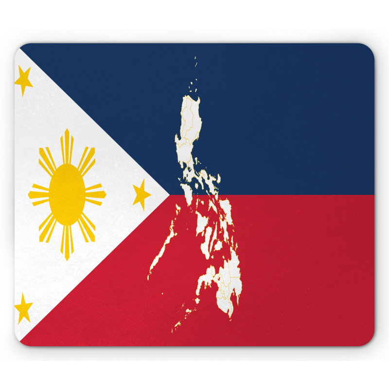 Map and Flag of Country Mouse Pad