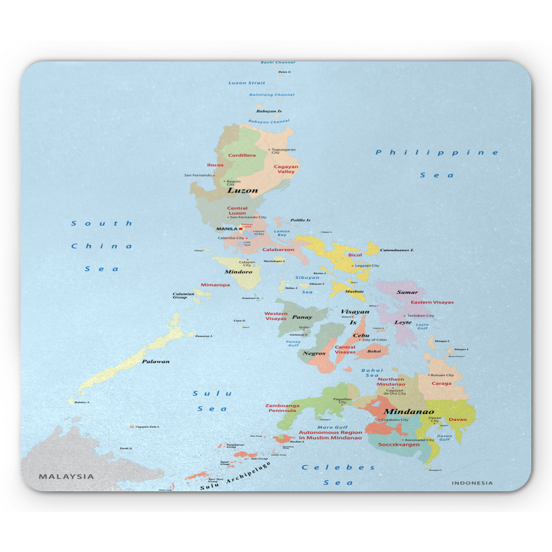 Map Cities with Seas Mouse Pad