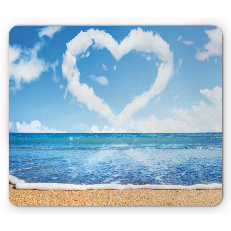 Clouds Heart Shape Mouse Pad