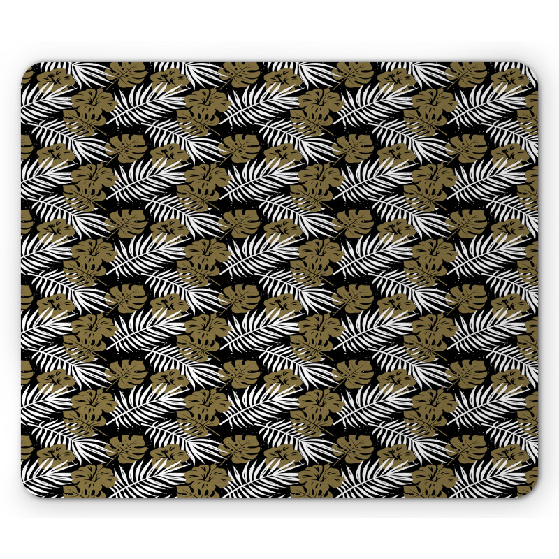 Tropic Foliage Motifs Dots Mouse Pad