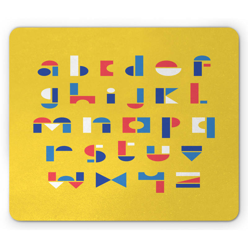 Geometric Small Letters Mouse Pad