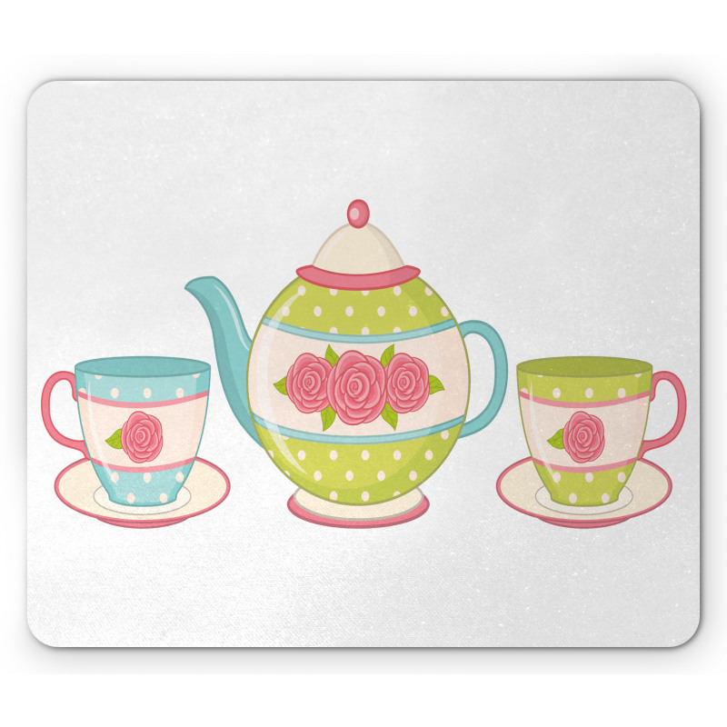 Classic Porcelain Floral Teapot Mouse Pad